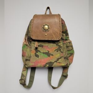 Montana West Genuine Leather Canvas Travel Bag backpack